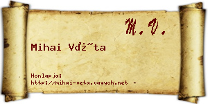 Mihai Véta névjegykártya